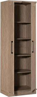 HomePlus Kitchen Pantry Storage Cabinet with Adjustable Shelves, Laundry Bathroom Storage Cabinet, Brushed Oak Finish by CozyNest Decor