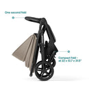 Mompush Nova Baby Stroller for Toddler, Infant & Newborn | Spacious Seat & Lie-Flat Mode | Compact One-Hand Fold, UPF 50+ Canopy & All-Wheel Suspension | Includes Rain Cover & Cup Holder, Khaki by TinyTreasures Baby Boutique