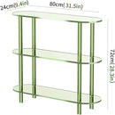 Clear Bookshelf, Acrylic Bookcase with Open Book Shelf Console Table for Entryway Office (3 Tier Green) by CozyNest Decor