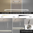 Island Lights, Linear Pendant Light LED Dimmable Hanging Light Fixture, 3000K-6000K with Remote Control,Chandeliers for Dining Room‎(Silver,43.3IN) by CozyNest Decor