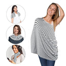 Yoofoss Nursing Cover Breastfeeding Scarf - Baby Car Seat Covers, Infant Stroller Cover, Strechy Carseat Canopy for Boys and Girls (Black Stripe) by TinyTreasures Baby Boutique