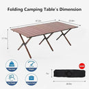 Folding Camping Table, 48Inch Lightweight Roll-Up Table Aluminum Low Portable Picnic Table with Carrying Bag for Outdoor, Beach, Picnic, Backyards, BBQ and Party Walnut Color by GreenHaven Gardens