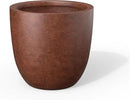 Kante 18 Inch Dia Round Concrete Planter, Indoor Outdoor Large Plant Pot with Drainage Hole and Rubber Plug for Home Patio Garden, Rusty by GreenHaven Gardens