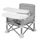 PandaEar Portable Baby Seat Travel| Compact Fold with Straps for Indoor/Outdoor Use| Great for Camping, Beach, Lawn |Toddlers, Kids, Boys, Girls (Grey with Placemat) by TinyTreasures Baby Boutique