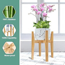 Plant Stand Indoor, Bamboo Plant Shelf, Adjustable Corner Plants Flower Holders Single Floor Plant Stand, Fits 8 to 12 Inches Pots,(Pot & Plant Not Included)(Nature) by GreenHaven Gardens