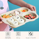12 Inch Divided Plates4 PCS - Reusable Unbreakable Wheat Straw Plates, Dinnerware Lunch Tray Plates Tableware for Kitchen, Picky Eaters, Campers and Portion Control (Blush) by CozyNest Decor