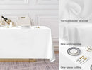 Surmente 5 Pack White Rectangle Tablecloth 90 x 156-inch Rectangular Polyester Table Cloth for Weddings, Banquets, or Restaurants by CozyNest Decor