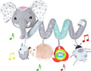 Car Seat Toys, Baby Activity Spiral Hanging Toys for Stroller Car Seat Crib Bar Bassinet Mobile, Musical Elephant Toys for Newborn Infant Boys Girls 0 3 6 12 Months by TinyTreasures Baby Boutique