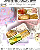Kids Glitter Snack Container - Mini Bento Lunch-Box, Small Leakproof Container Boxes for Toddlers Girls Snacks Lunches, 3 Compartment - School Daycare Portion Containers, Pink Purple Sparkle Set of 2 by TinyTreasures Baby Boutique