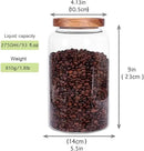 Large Glass Food Canisters, 93 FL OZ(2750ml) Kitchen Serving Stoarge Container with Airtight Wooden Lids, Cereal Dispenser Jars for Spaghetti Pasta, Powder, Spice, Tea, Coffee(8.8inch high) by CozyNest Decor