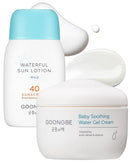 Sun Lotion SPF 40 & Baby Soothing Water Gel Cream - Zinc Oxide Mineral Sunscreen & Cooling Moisturizer - Korean Skincare for Babies Kids - Hypoallergenic Formula, 2.82oz & 3.38oz by TinyTreasures Baby Boutique