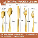 20 Pcs Gold Silverware Set for 4 with Pearled Edge Handle design, Food Grade Stainless Steel Flatware Set, Eating Utensils Sets Include Fork/Knife/Spoon, Reusable Cutlery Set, Dishwasher Safe by CozyNest Decor