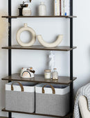 StorageWorks Storage Bins, Fabric Storage Bins for Shelves, Large Storage Baskets with Metal Frame, Closet Baskets and Bins with Handles, Gray and White, 2-Pack by TinyTreasures Baby Boutique