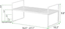 Expandable Cabinet Storage Shelf Stackable Organizer Rack for Kitchen Bathroom Pantry Spice Cupboard Coffee Countertop Home Office Desk Heavy Duty Nonslip White Large 1 Pack by CozyNest Decor