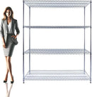 60"x24"x72" PREMIUM METAL STEEL 4-Tier Wire Shelving NSF 3200 LBS MAX Capacity Heavy Duty Storage Rack for Hospitals, Schools, Commercial Spaces, and Garages w/PREMIUM Wheels by CozyNest Decor