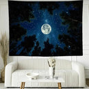 keowhsf Forest Galaxy Tapestry for Bedroom Ceiling - Starry Night Sky with Moon and Trees, Blue Aesthetic Wall Hanging, Milky Way Landscape Backdrop for Living Room and Dorm Decor by CozyNest Decor