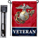 WinCraft Marines Veteran Garden Flag with Stand Holder by GreenHaven Gardens