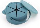 Snack Cups for Toddlers, Baby Snack Containers, Silicone Toddler Snack Cups No Spill, Food Catcher with Lid & Bucket-like Handle, BPA Free & Dishwasher Safe, 9 Ounce Colonial Blue by TinyTreasures Baby Boutique