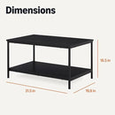 Amazon Basics Rectangular Coffee Table with Bottom Shelf, Living Room Centre Table, Wooden Black, 19.9" D x 31.5" W x 16.5" H by CozyNest Decor