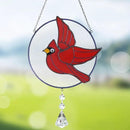 Cardinal Stained Glass Suncatchers for Windows Hangings Decorative,Red Love Birds Sun Catchers with Crystal Indoor Ornaments,Memorial Gifts for Women,Sun Catchers by GreenHaven Gardens