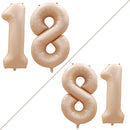 GOER Number 18 Balloons for 18th Birthday Sweet 18 Party Decorations,42 Inch Jumbo Foil Helium 81 Balloons for 81st Birthday Party Decoration (Caramel) by TinyTreasures Baby Boutique