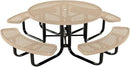 Coated Outdoor Furniture Heavy-Duty Portable Outdoor Kids Table with Umbrella Hole, Punched Steel Kids Picnic Table, Commercial-Grade, Made in America (46 In, Round, Childrens, Tan) by GreenHaven Gardens