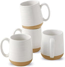 Large Ceramic Coffee Mugs Set - 15 OZ Porcelain Coffee Latte Cups Set of 4 with Handle Perfect for Cappuccino, Tea, Mocha, Hot or Cold Drinks, Unique Glaze Design for Home, Cafe and Coffee Bar, White by CozyNest Decor