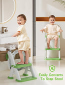 Potty Training Seat, Toddler Toilet Seat With Steps, 2 In 1 Toddler Potty Training Toilet With Splash Guard, Anti-Slip Step Stool Soft Mat, Adjust High Potty Seats For Toddlers Kids Boys Girls by TinyTreasures Baby Boutique