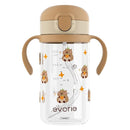 Evorie Tritan Spill Proof Toddler Straw Sippy Cup, 10 oz for Baby and Toddlers 1-3 Years Old, No Spill Straw Water Bottle with Removable Handles, Ideal for School, BPA-Free, Capybara (NEW) by TinyTreasures Baby Boutique