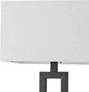 GLOBE Electric 67046 58" Floor Lamp, Matte Black Finish, White Linen Rectangular Shade, Modern Geometric Cutout Design, E26 Base by CozyNest Decor