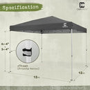 CAPHAUS 12ft x 12ft Patented One-Push Pop Up Outdoor Canopy Tent, Heavy-Duty Commercial Grade w/Central Lock, Portable and Instant Folding Shelter with Wheeled Carry Bag and Weight Bag, Dark Grey by GreenHaven Gardens