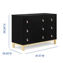 GAP babyGap Legacy 6 Drawer Dresser with Leather Pulls and Interlocking Drawers - Greenguard Gold Certified, Ebony/Natural by TinyTreasures Baby Boutique