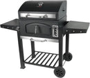 Grill Boss 24 Inch Charcoal BBQ Grill with Side Shelves, Built-In Thermometer, Black by GreenHaven Gardens
