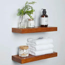 Homeforia 18 inch Floating Shelf Oak, High End Solid Real Wood 18inch Long Floating Shelves for Wall Mounted, Honey Oak Wooden 18in Floating Shelves, Heavy Duty Bracket, 18 X 6.5 X 1.75 inch, Set of 4 by CozyNest Decor