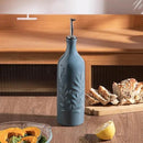Sweejar Large Ceramic Olive Oil Dispenser Bottle, 24 Oz Relief Opaque Oil Cruet Protects Oil To Reduce Oxidation, Storage Vinegar, Soy Sauce, Coffee Syrup, Liquids, Set of 1 (Fog blue) by CozyNest Decor