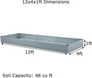12x4x1ft Galvanized Raised Garden Bed,Outdoor Planter Box Metal Patio Kit Planting Bed for Vegetables Flowers Herb,Grey by GreenHaven Gardens