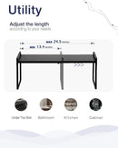 Nxconsu Expandable Cabinet Shelf Organizer Riser for Kitchen Pantry Cupboard Under Sink Countertop Home Storage Organization Rack Space Saver Freestanding Heavy Duty Nonslip Stackable Black X Large by CozyNest Decor