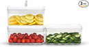 Felli Flip Tite Food Storage Container with Lid 4” RECTANGLE Airtight Ring Flip Lock Top, Stackable Acrylic Canister Set for Kitchen Fridge Pantry Organizer, Veggie Fruit Tea Bag Snack (1.1 qt) by TinyTreasures Baby Boutique