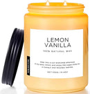M&SENSE Candles Lemon Vanilla Scented, 19.4oz 110 Hours Long Lasting for Home 2 Wick Natural Soy Wax Non Toxic Candles in Glass Jar, Stress Relief Gifts for Women and Men by CozyNest Decor