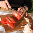 AIDEA Acacia Wood Cutting Board with Handle, Large Wooden Charcuterie Board for Bread, Cheese, Meat, and Fruits, Food Serving Tray for the Kitchen (17" x 11") by CozyNest Decor