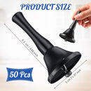 Yeshone 50 Pcs Hand Steel Call Bells Bulk Wedding Dinner Service Bells with Wood Handles for the Sick Elderly Alert Classroom Alarm, 1.97 x 3.66 Inches (Black) by TinyTreasures Baby Boutique