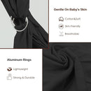 Baby Wrap Ring Sling 7-35 lbs, Baby Sling Carrier for Newborn, Toddler, Infant Holder, Lightweight Baby Carrier Wraps, Black by TinyTreasures Baby Boutique