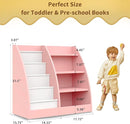 4 Tier Kids Bookshelf Set of 2,4 Layer Sling Kids Book Shelf for Kids Rooms,Wood Children Bookcase,Baby Storage Book Rack,Toddler Bookshelf, Book and Toy Organizer,Book Display Shelf for Nursery by TinyTreasures Baby Boutique