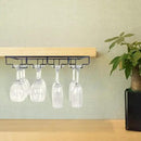 4 Rows Wine Glass Rack Under Cabinet Hanging Stemware Wine Glass Holder Under Shelf Wire Wine Glasses Racks Hanger for Bar, Kitchen (1, 4 Rows) by CozyNest Decor