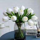 Buart White Flowers Artificial Luxury Big Tulip Valentine's Day Mother's Day Easter Home Kitchen Wedding Decorations(11pcs) by CozyNest Decor