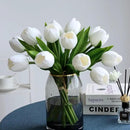 Buart White&Green Tulip Flowers Artificial Luxury Big Tulip Valentine's Day Mother's Day Easter Home Kitchen Wedding Decorations(11pcs) by CozyNest Decor