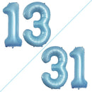 GOER Number 13 Balloons for 13th Birthday Sweet 13 Party Decorations,42 Inch Jumbo Foil Helium 31 Balloons for 31st Birthday Party Decoration (Light Blue) by TinyTreasures Baby Boutique