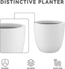 Kante 18",14",10" Dia Concrete Round Planters (Set of 3), Outdoor Indoor Large Planter Pots with Drainage Hole for Home Patio Garden, Pure White by GreenHaven Gardens