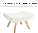 Modern Sherpa Accent Chair with Ottoman, Fluffy Upholstered Lounge Chair with Footrest, Comfy Living Room Side Boucle Armchair for Small Space Bedroom Apartment, White by CozyNest Decor
