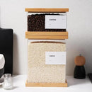 Bamboo Food Dispenser | Kitchen Organizers and Storage | Airtight Pantry Organizers and Storage Container | Cereal, Rice, Flour, Snack Storage (2, Large) by CozyNest Decor